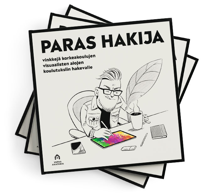 Paras hakija on Vapaan akatemian julkaisema 32-sivuinen opas, jossa annetaan vinkkejä ja neuvoja visuaalisten taiteiden korkeakouluihin hakeville.