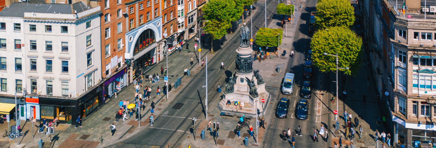 Dublinin O'Connell Street ilmakuvassa